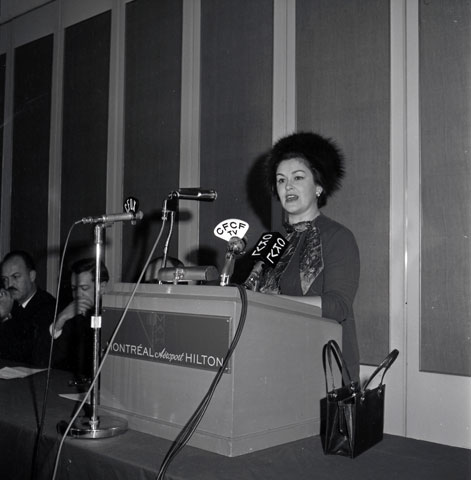 Mrs. Claire Kirkland-Casgrain during the inauguration of a section of the Trans Canada Highway