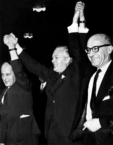 René Lévesque, Jean Lesage et Georges-Émile Lapalme